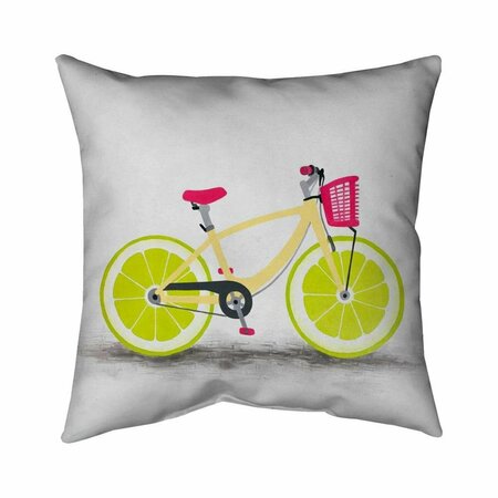 BEGIN HOME DECOR 26 x 26 in. Lime Wheel Bike-Double Sided Print Indoor Pillow 5541-2626-TR37